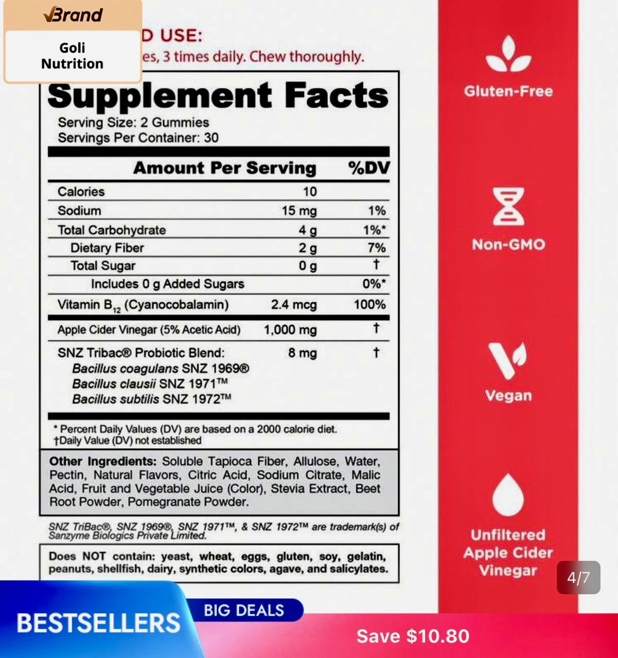 Apple Cider Vinegar Sugar Free